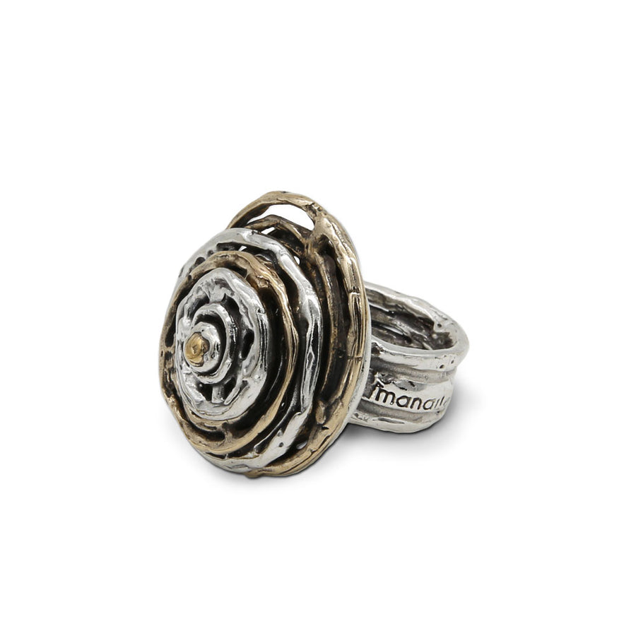 Anello cerchi argento 925 e bronzo - AR101