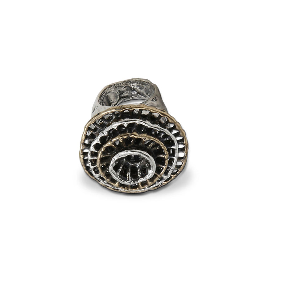 Anello quattro cerchi argento 925 e bronzo - AR102