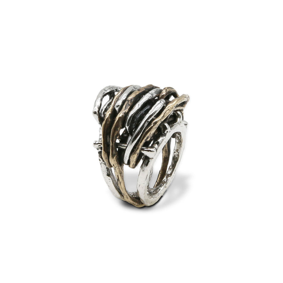Anello Inserti argento 925 e bronzo - AR109