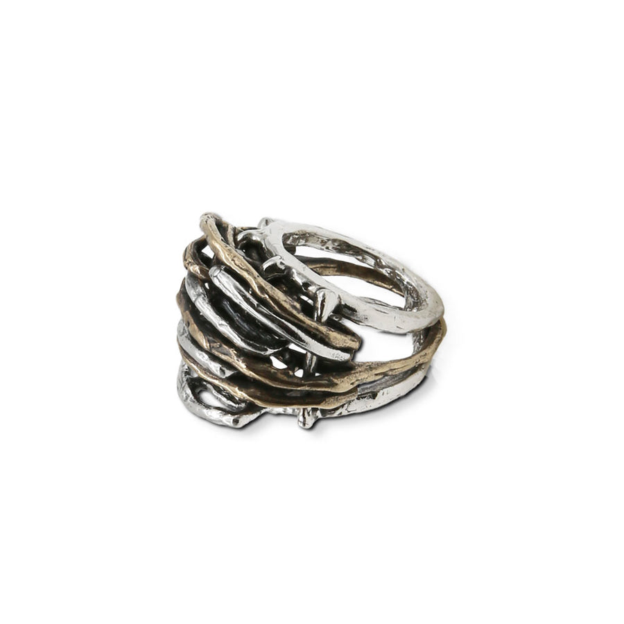 Anello Inserti argento 925 e bronzo - AR109