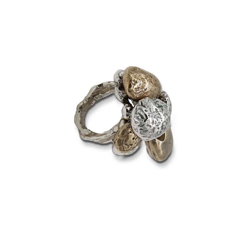 Anello Sassi argento 925 e bronzo - AR122