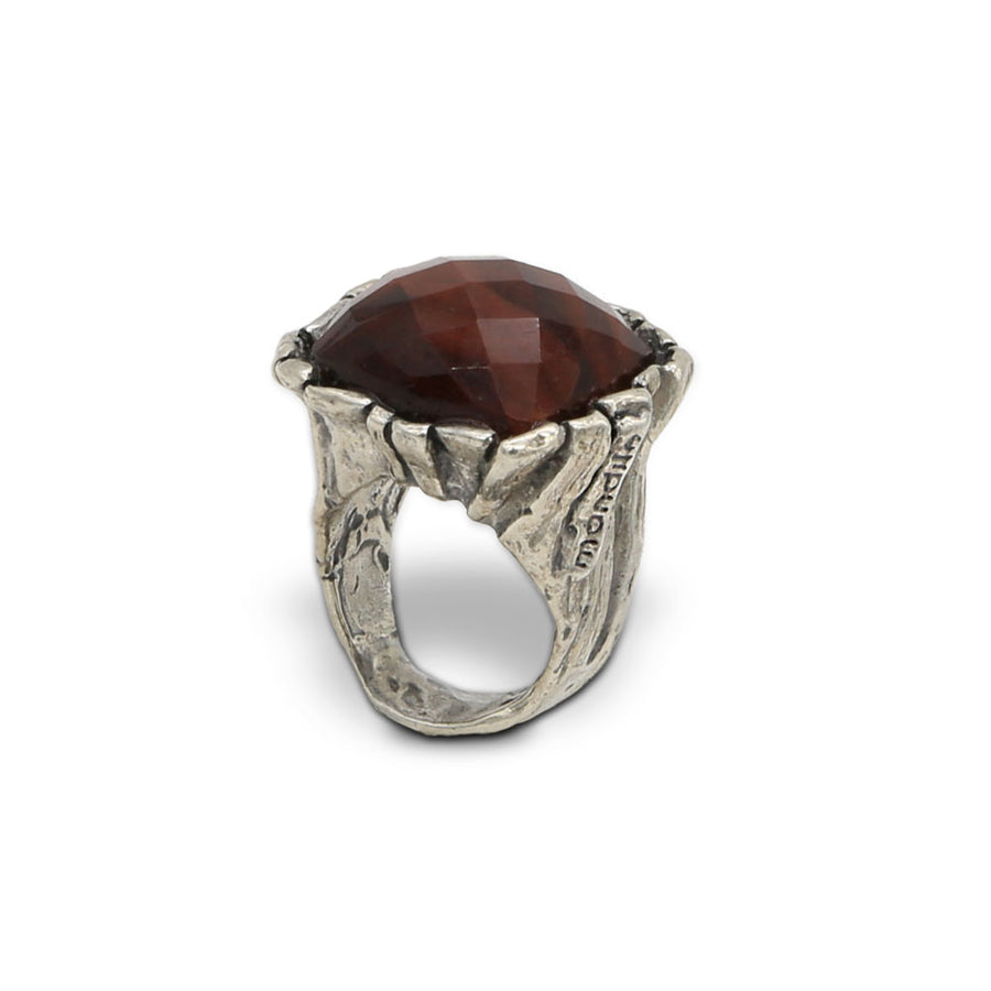 Anello Corteccia argento 925 e pietra semipreziosa - AR143