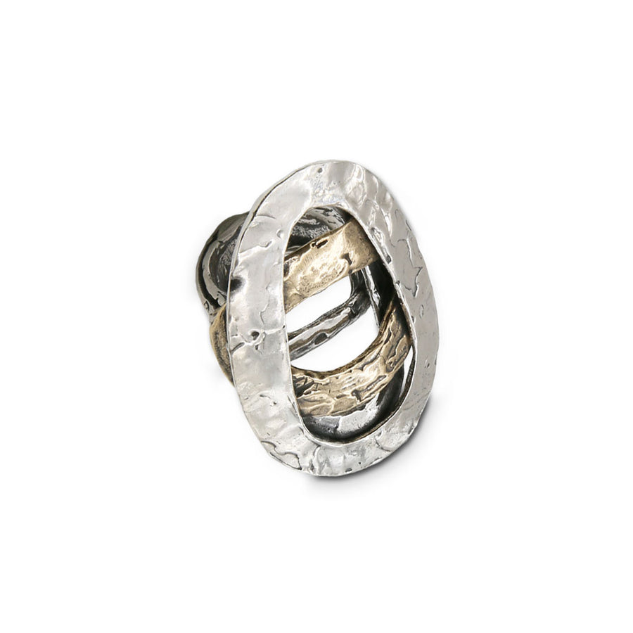 Maxi anello Intrecci preziosi argento 925 e bronzo - AR150