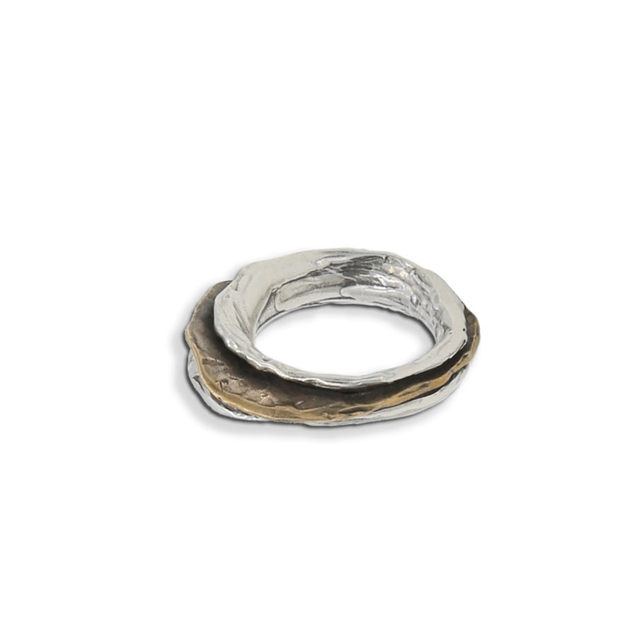 Anello fede Ostrea argento 925 e bronzo - AR154