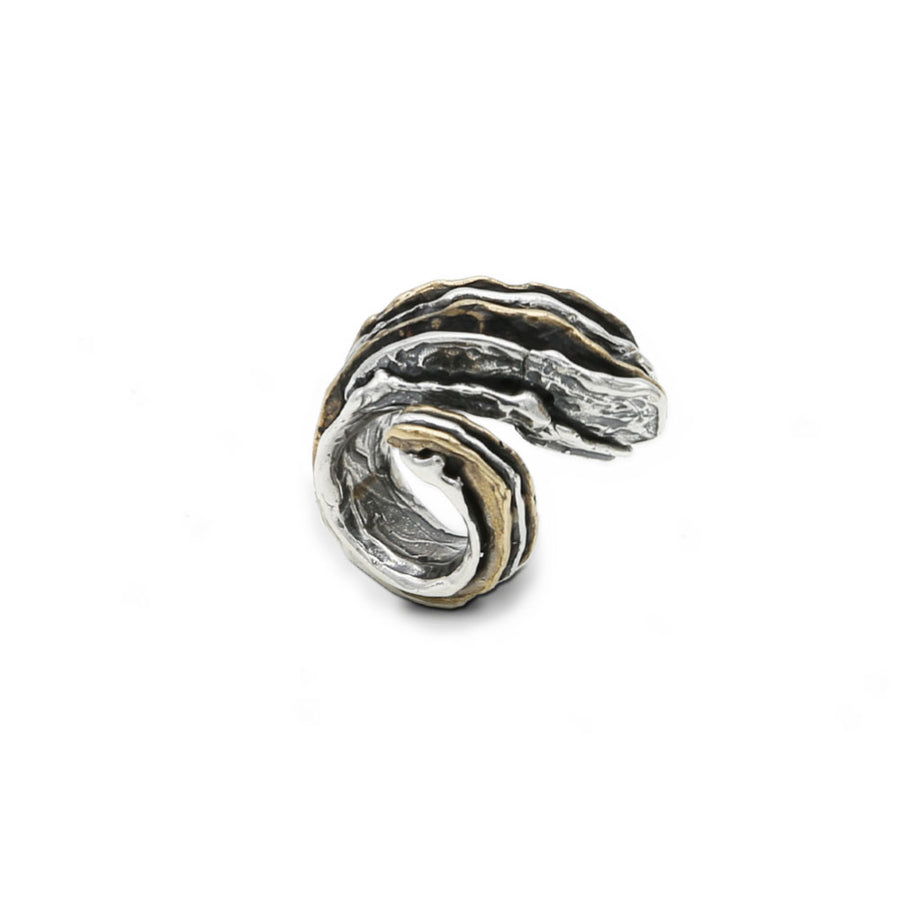 Anello Ostrea serpente  argento 925 e bronzo - AR158