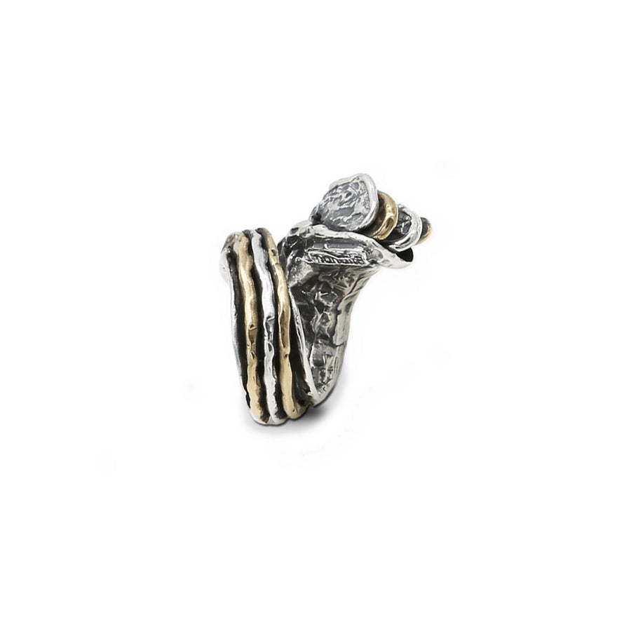 Anello Ostrea serpente  argento 925 e bronzo - AR158