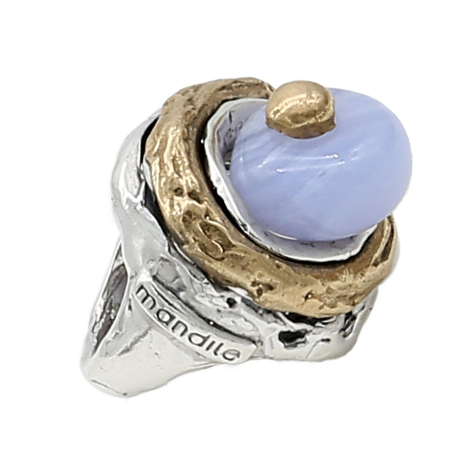 Anello Pasticcino argento 925 bronzo e pietra semipreziosa - AR159