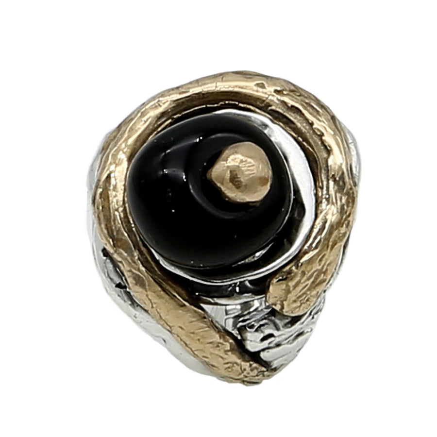 Anello Pasticcino argento 925 bronzo e pietra semipreziosa - AR159