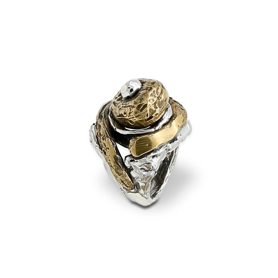 Anello argento 925 pepita bronzo - AR159b