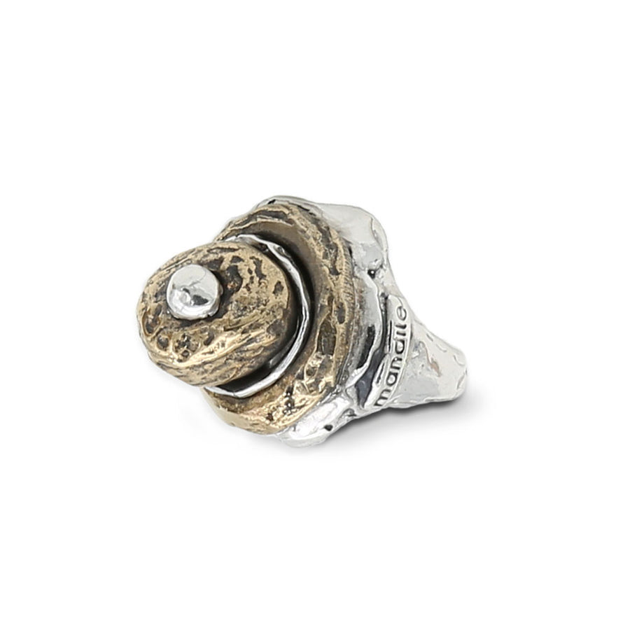 Anello argento 925 pepita bronzo - AR159b