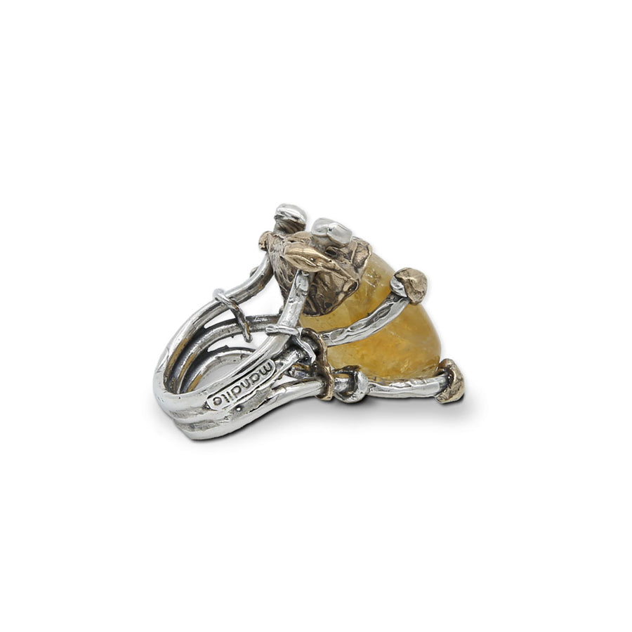 Maxi anello Hamo argento 925 bronzo e pietra semipreziosa - AR161