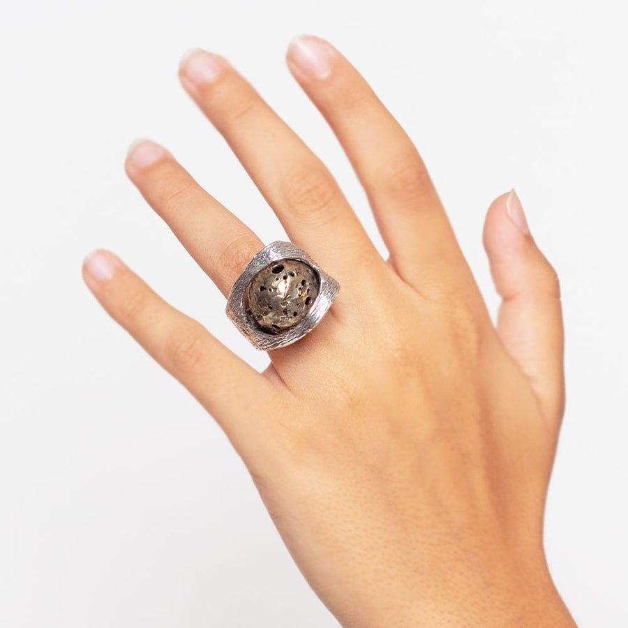 Anello Galaxìas  argento 925 sfera bronzo  - AR166