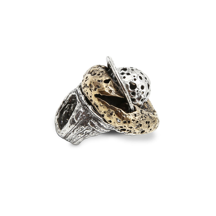 Maxi anello Galaxìas argento 925 e bronzo - AR167