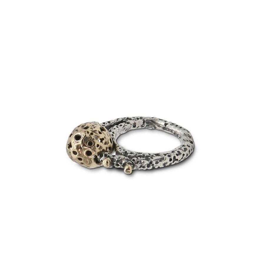 Anello Galaxìas argento 925 e bronzo sfera piccola - AR169