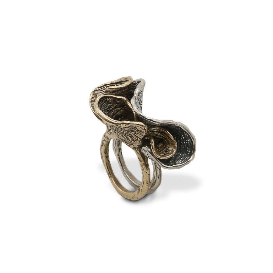 Anello componibile  Pavonia  due anelli argento 925 e bronzo - AR177
