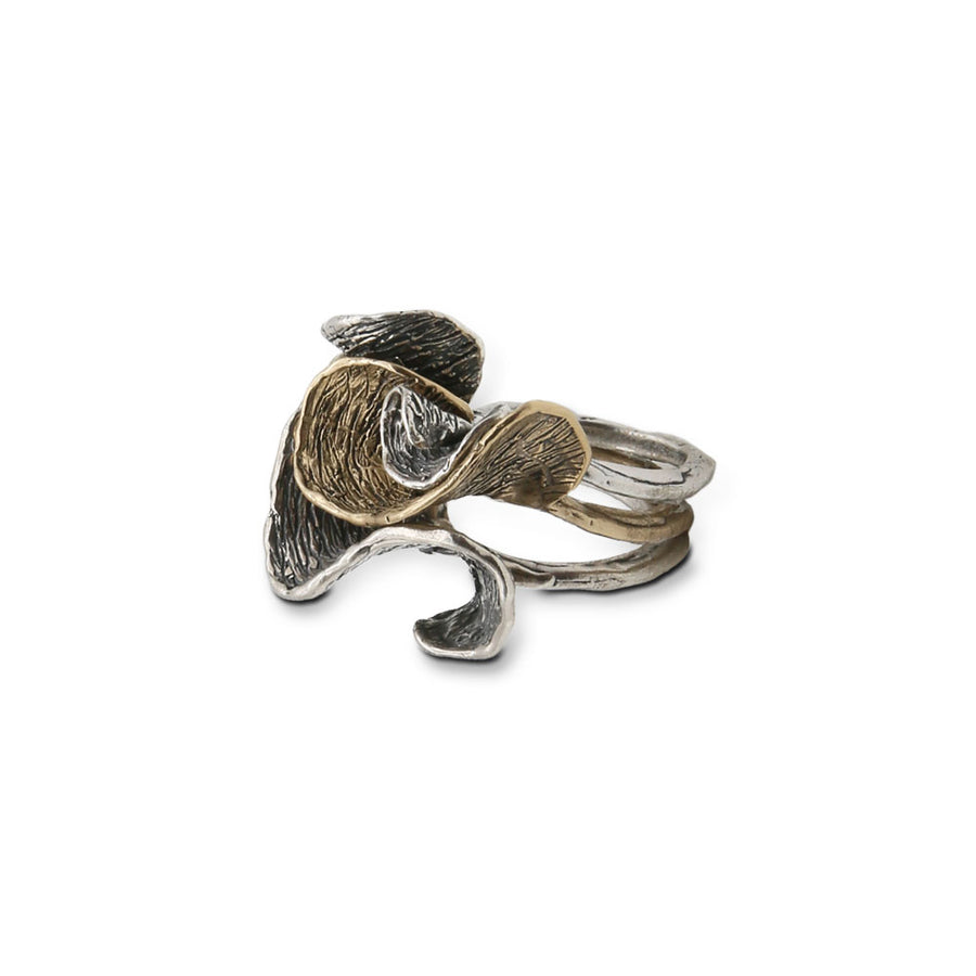 Anello componibile Pavonia tre anelli argento 925 e bronzo - AR179