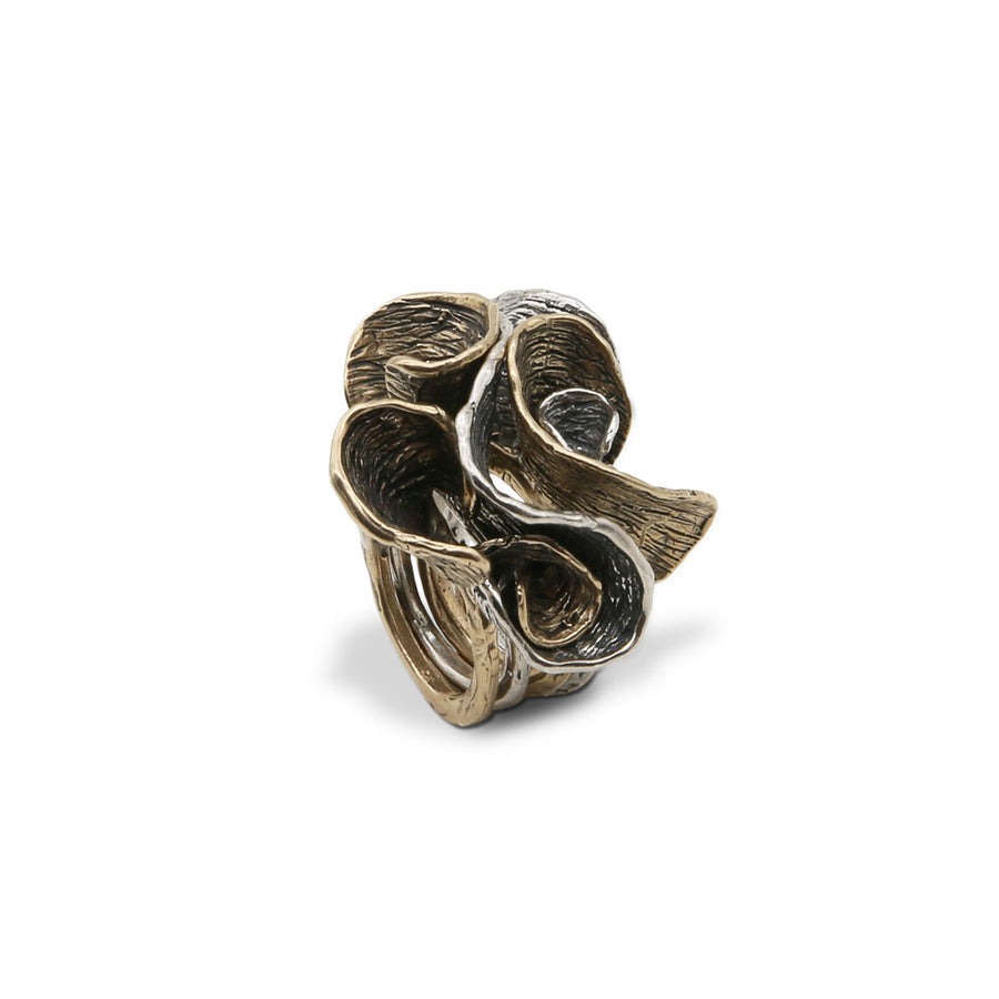 Anello Pavonia quattro anelli argento 925 e bronzo - AR181