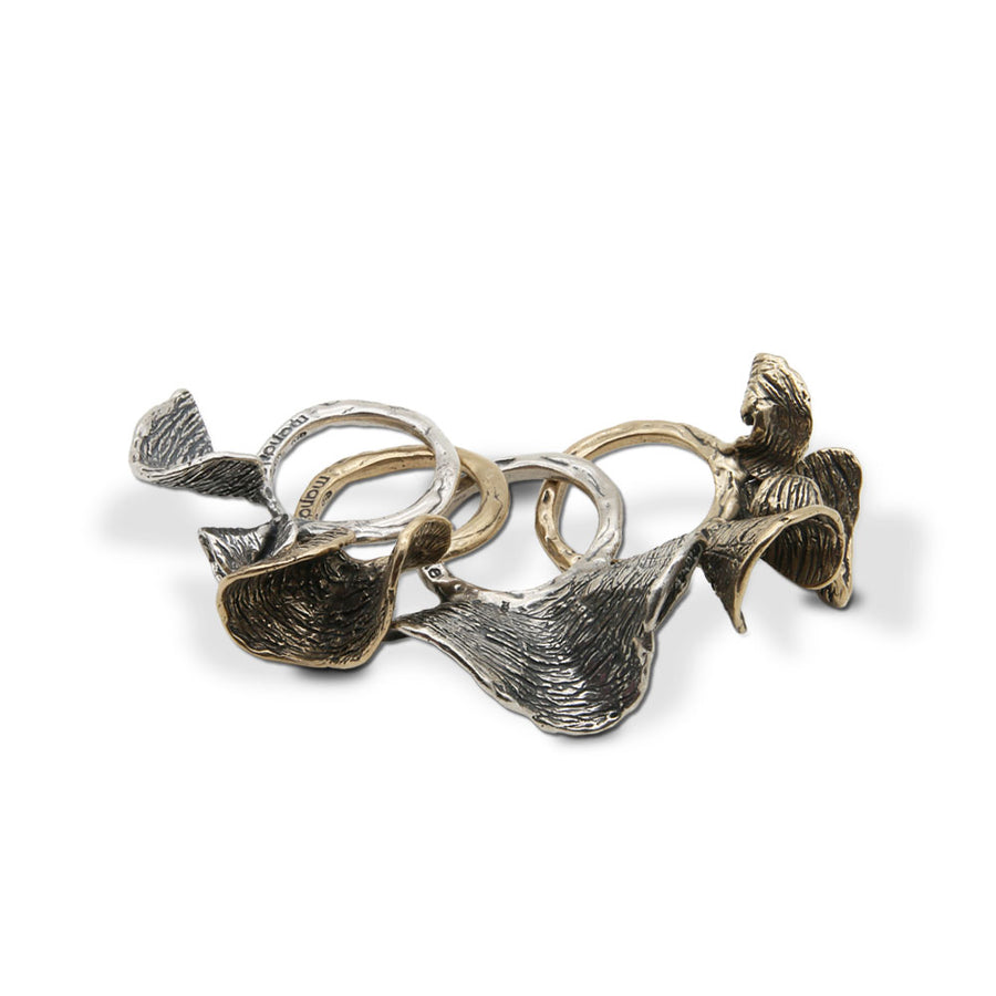 Anello Pavonia quattro anelli argento 925 e bronzo - AR181