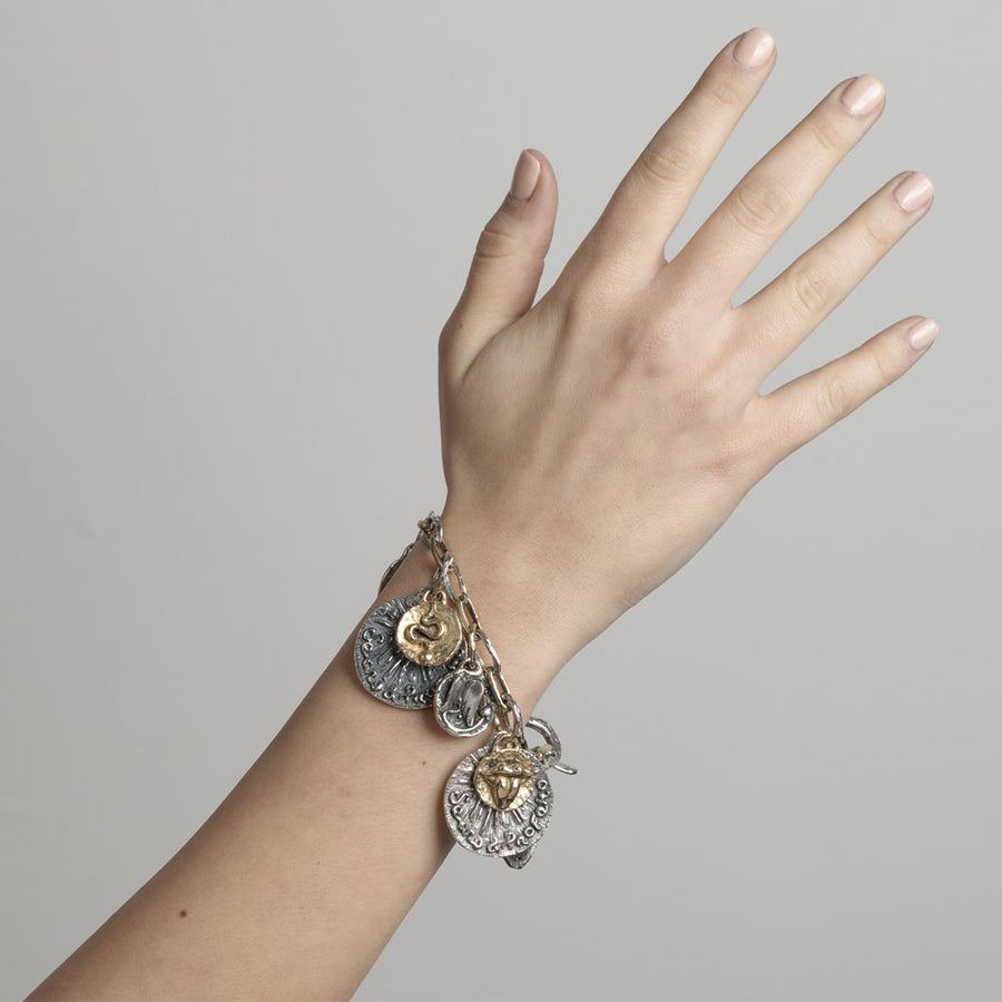 Bracciale snodato unisex maglia a otto argento 925 e bronzo - BA126 - Mandile Gioielli Bracciale snodato unisex maglia a otto argento 925 e bronzo - BA126 - Mandile Gioielli