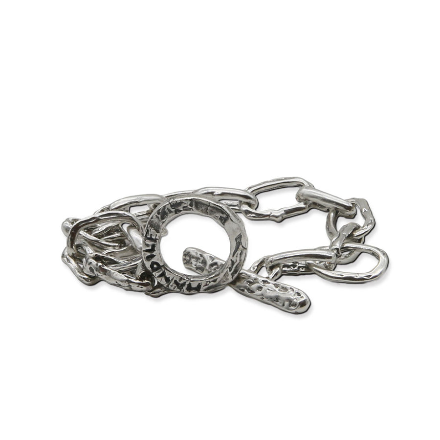 Bracciale unisex catena anelli argento 925 - BA033B argento