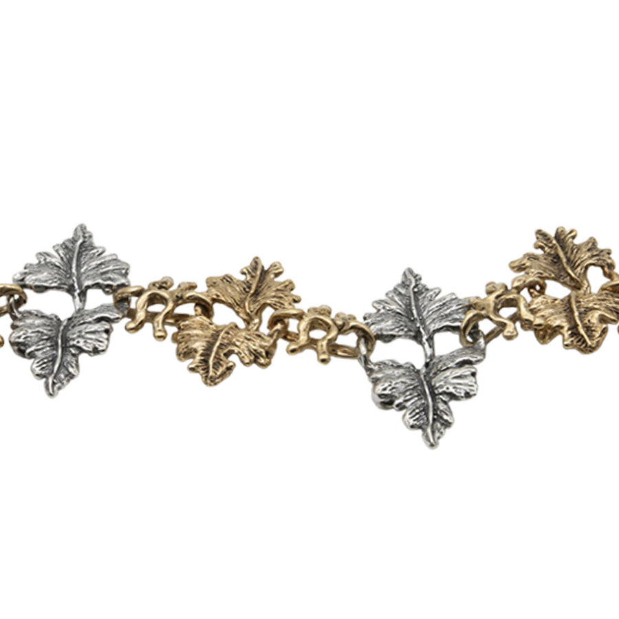 Bracciale snodato Edera argento 925 e bronzo - BA039
