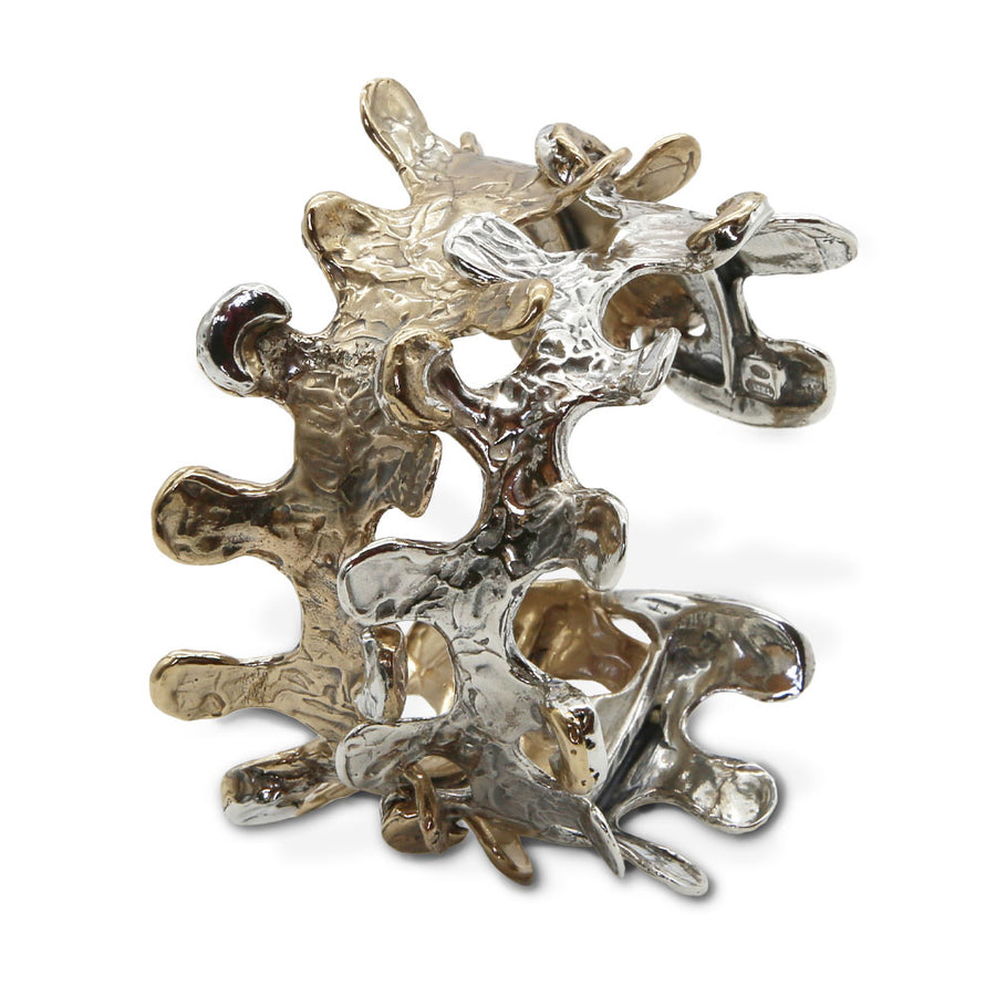 Bracciali  rigidi componibili Puzzle argento 925 e bronzo - BA041