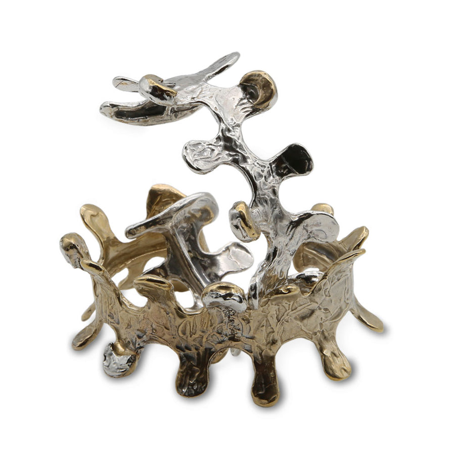 Bracciali  rigidi componibili Puzzle argento 925 e bronzo - BA041