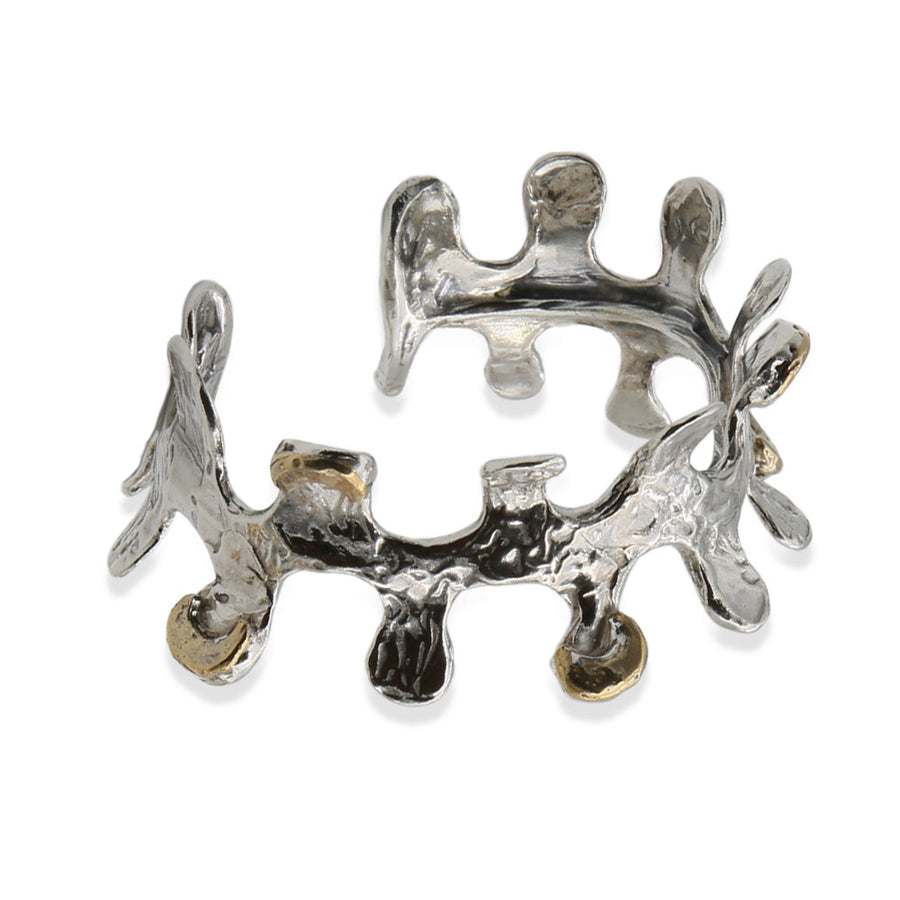 Bracciale rigido Puzzle  argento inserti in bronzo - BA041argento