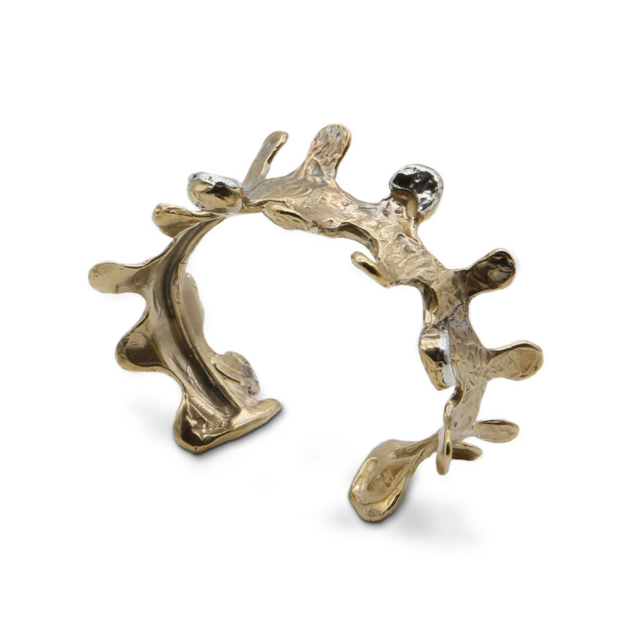 Bracciale rigido Puzzle bronzo inserti argento - BA041bronzo