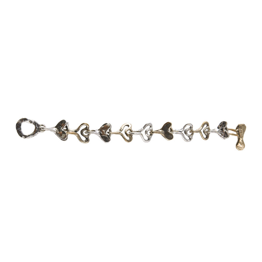 Bracciale maglie Code di balena argento 925 e  bronzo - BA042