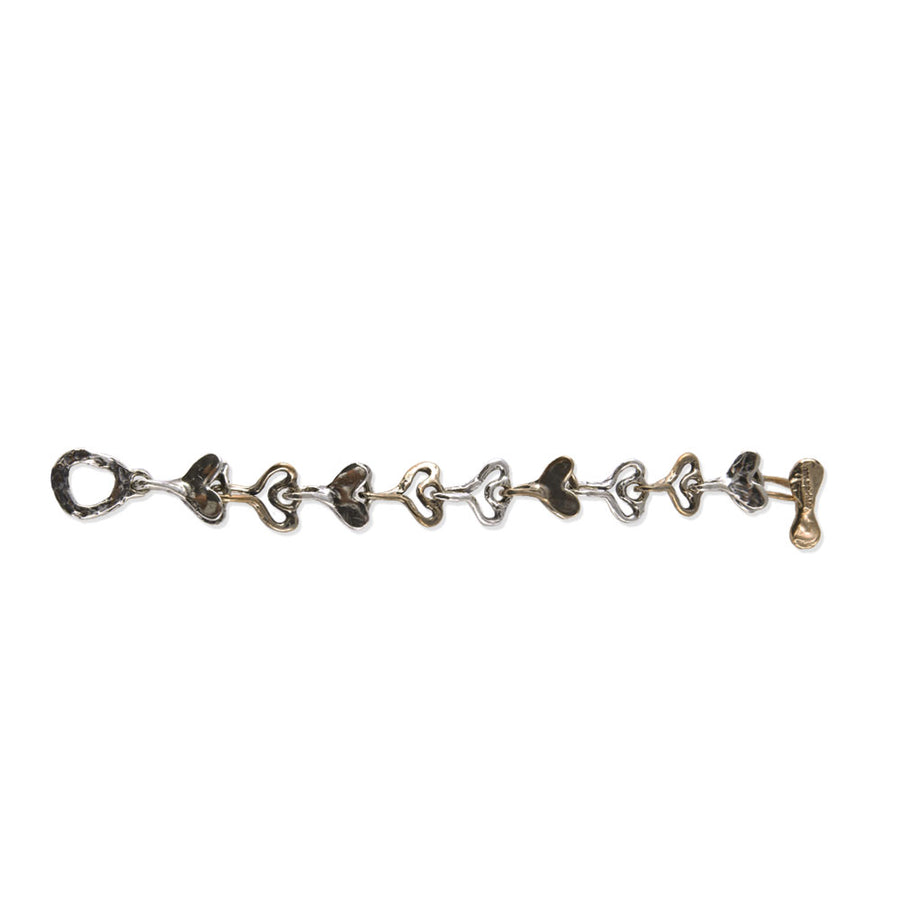Bracciale maglie Code di balena argento 925 e  bronzo - BA042