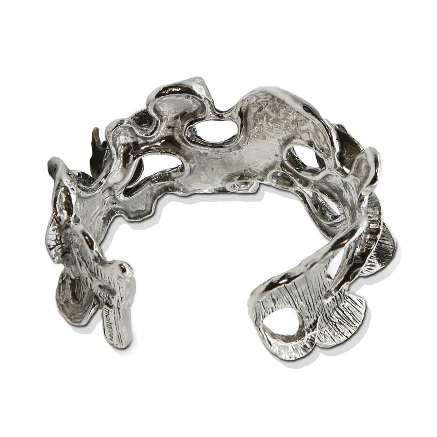Bracciale rigido Alghe argento 925 e bronzo - BA045