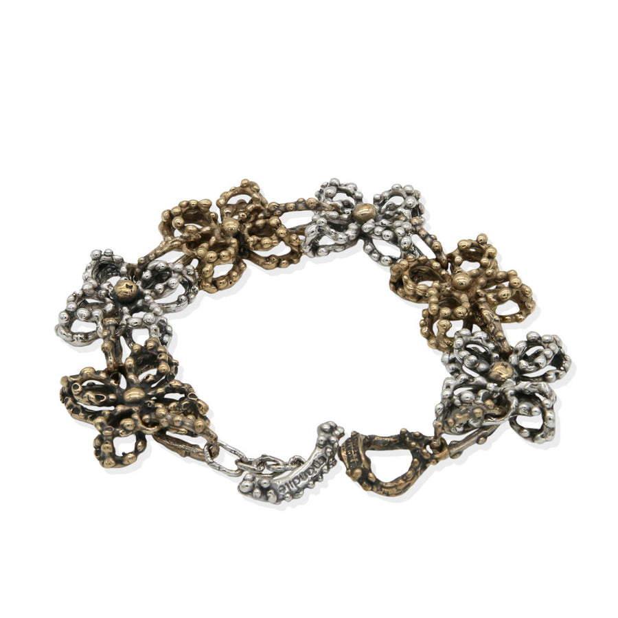 Bracciale "Gocce di Rugiada" in Argento 925 e Bronzo - Gioielli Artigianali Made in Italy- BA048
