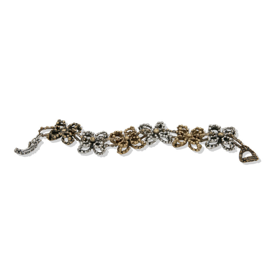 Bracciale maglie Gocce di rugiada argento 925 e bronzo - BA048