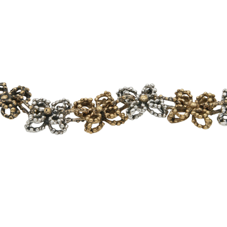 Bracciale "Gocce di Rugiada" in Argento 925 e Bronzo - Gioielli Artigianali Made in Italy- BA048