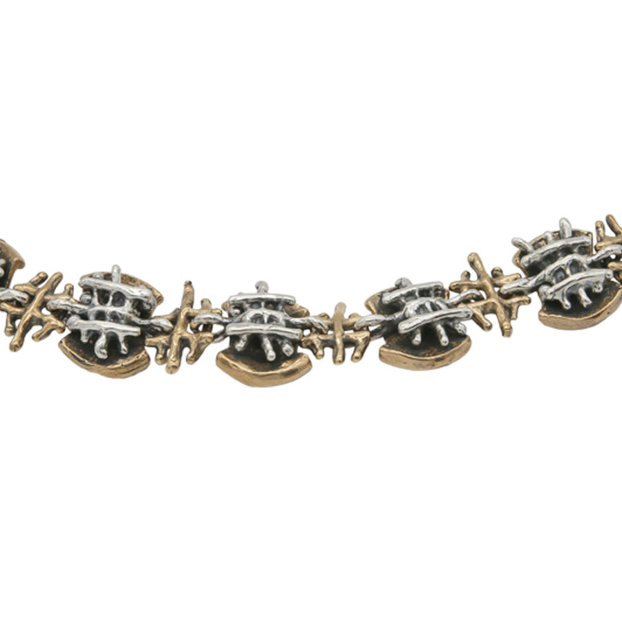 Bracciale snodato Ragnatela argento 925 e bronzo - BA049