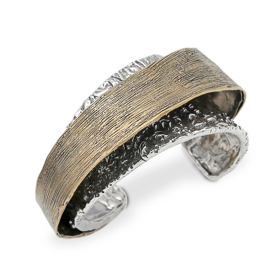 Bracciale rigido Giardino Segreto in argento 925 e bronzo – Gioiello artigianale Made in Italy- BA063