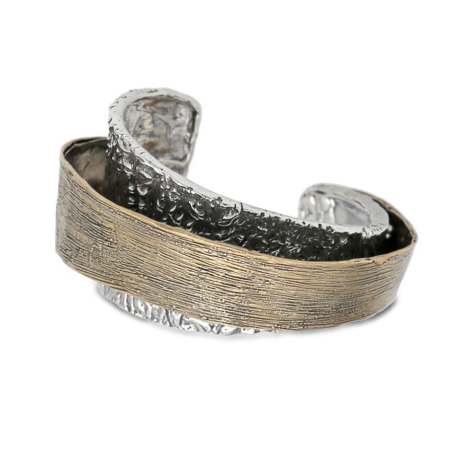 Bracciale rigido Giardino Segreto in argento 925 e bronzo – Gioiello artigianale Made in Italy- BA063