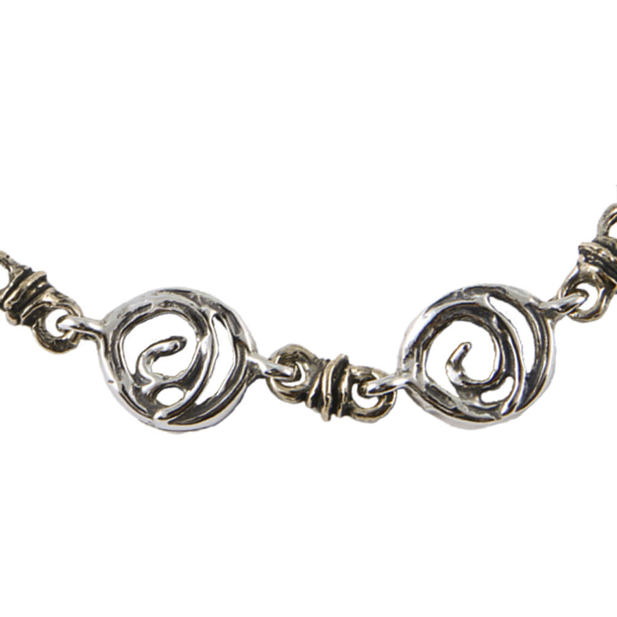 Bracciale maglia Spirali argento 925 e bronzo - BA065