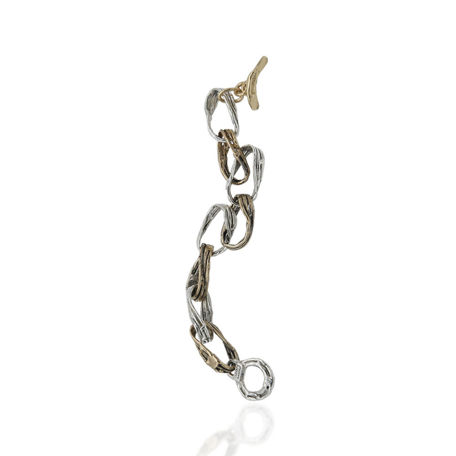 Bracciale maglie ritorte argento 925 e bronzo - BA075