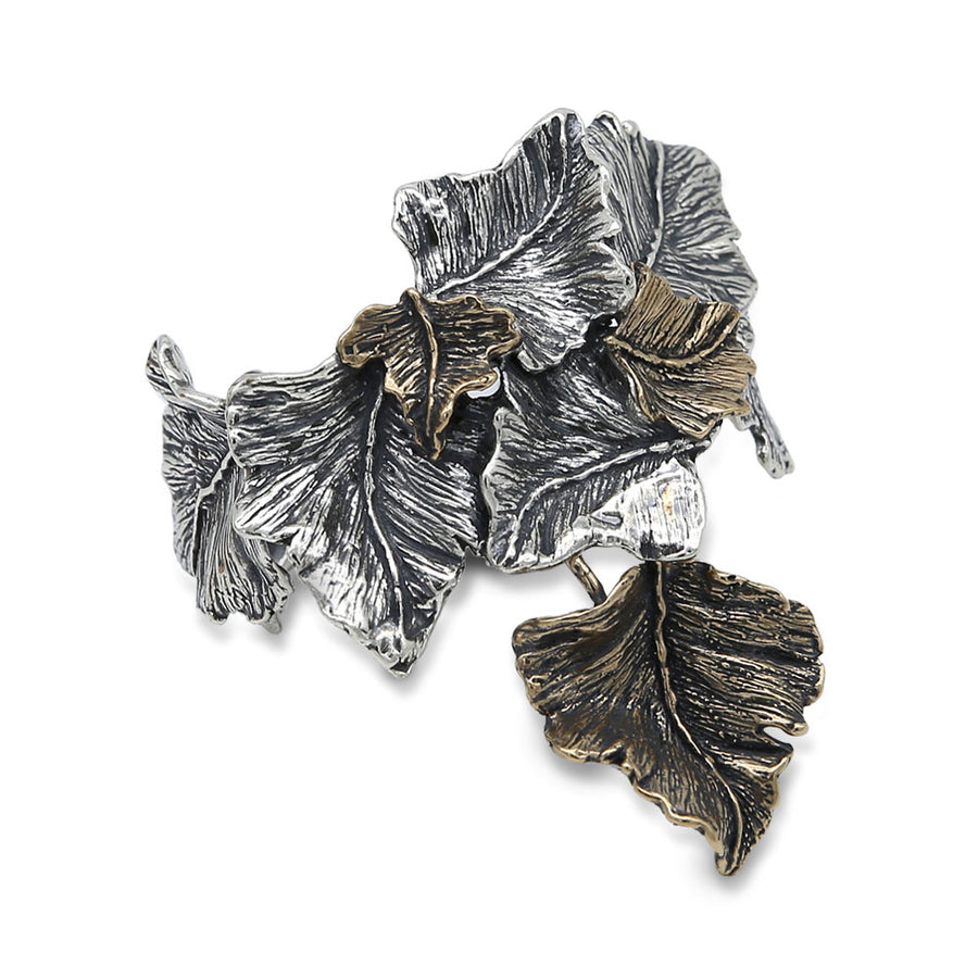 Bracciale rigido Edera argento 925 e bronzo - BA078