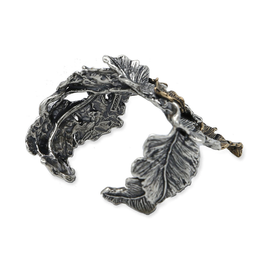 Bracciale rigido Edera argento 925 e bronzo - BA078