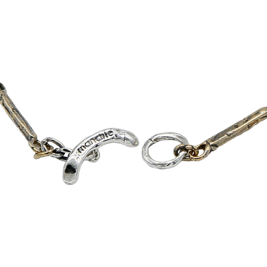 Bracciale unisex maglia barrette argento 925 e bronzo - BA082