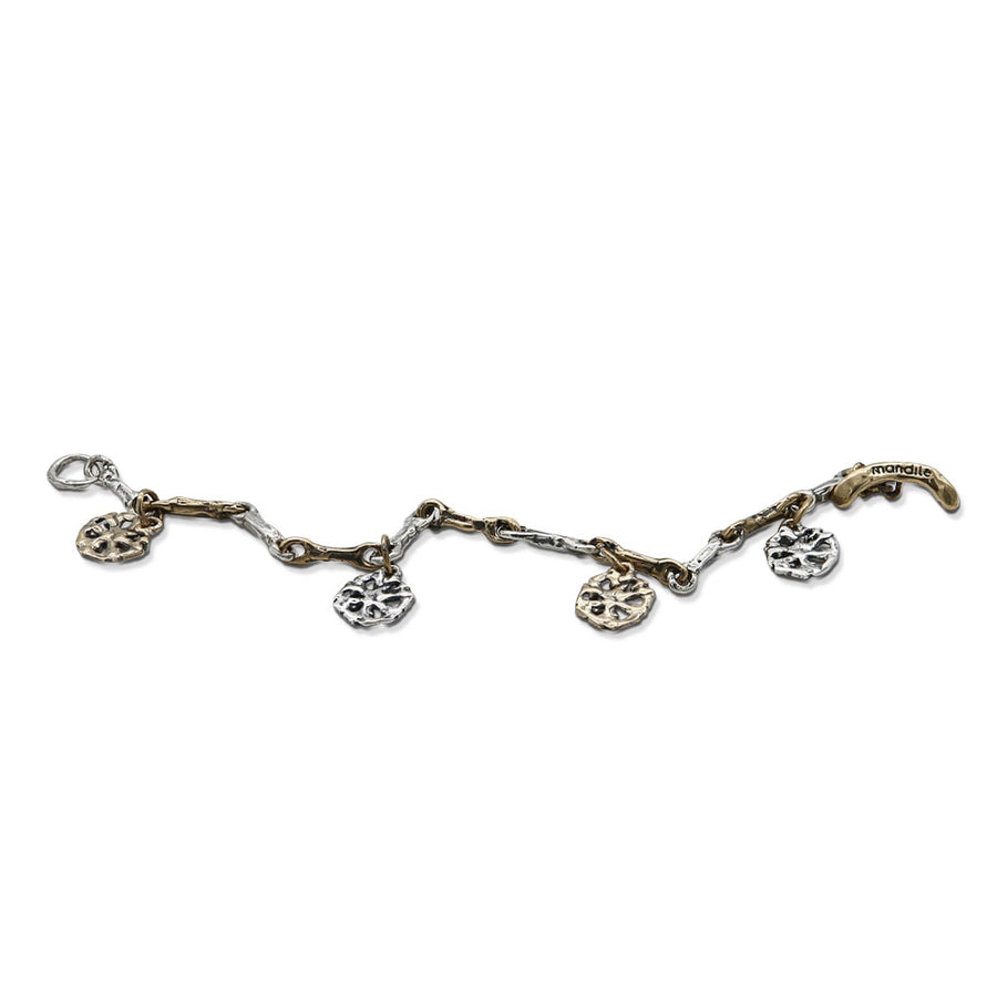 Bracciale unisex snodato charms Girandole argento 925 e bronzo - BA085girandole