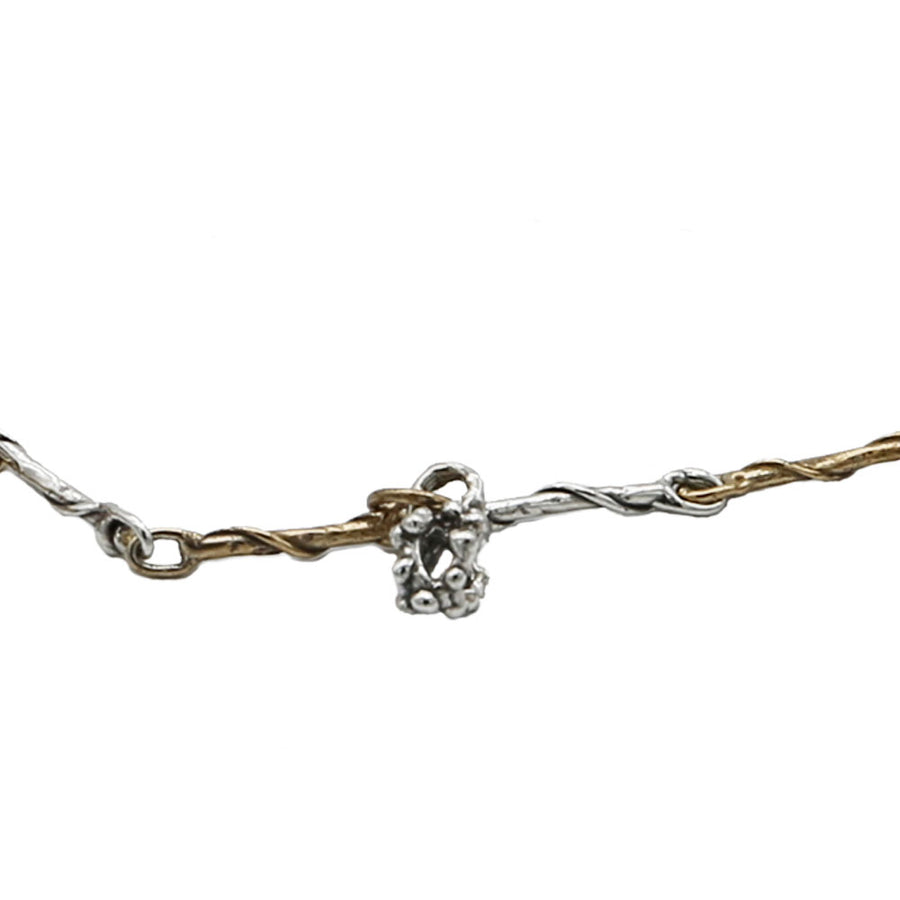 Bracciale unisex maglia charm lanterne argento 925 e bronzo  - BA086lanterne