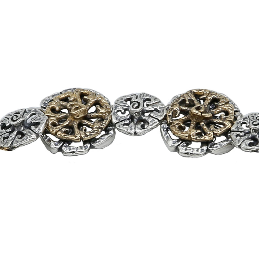 Bracciale snodato Girandole argento 925 e bronzo - BA107