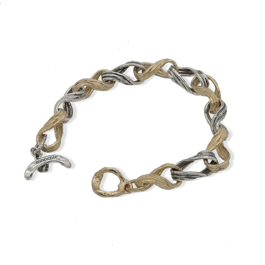 Bracciale maglia argento 925 e bronzo - BA125m