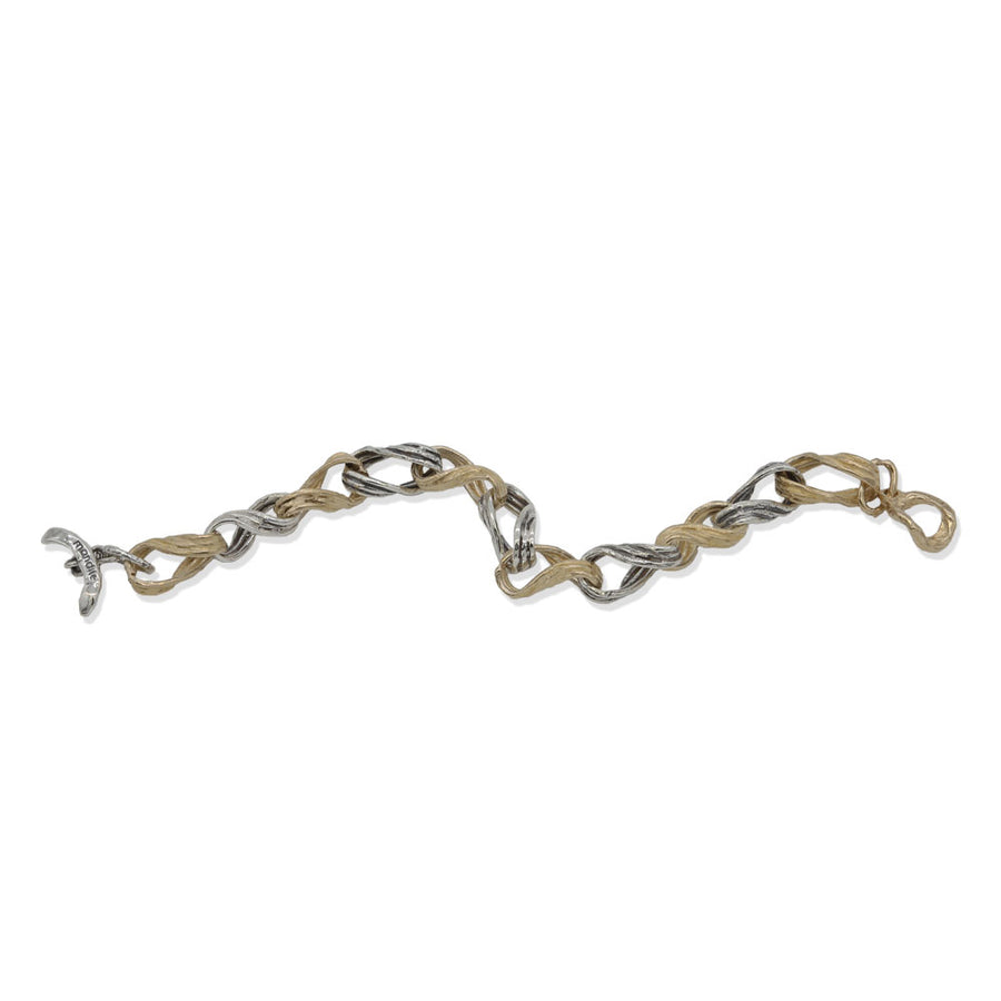 Bracciale maglia argento 925 e bronzo - BA125m