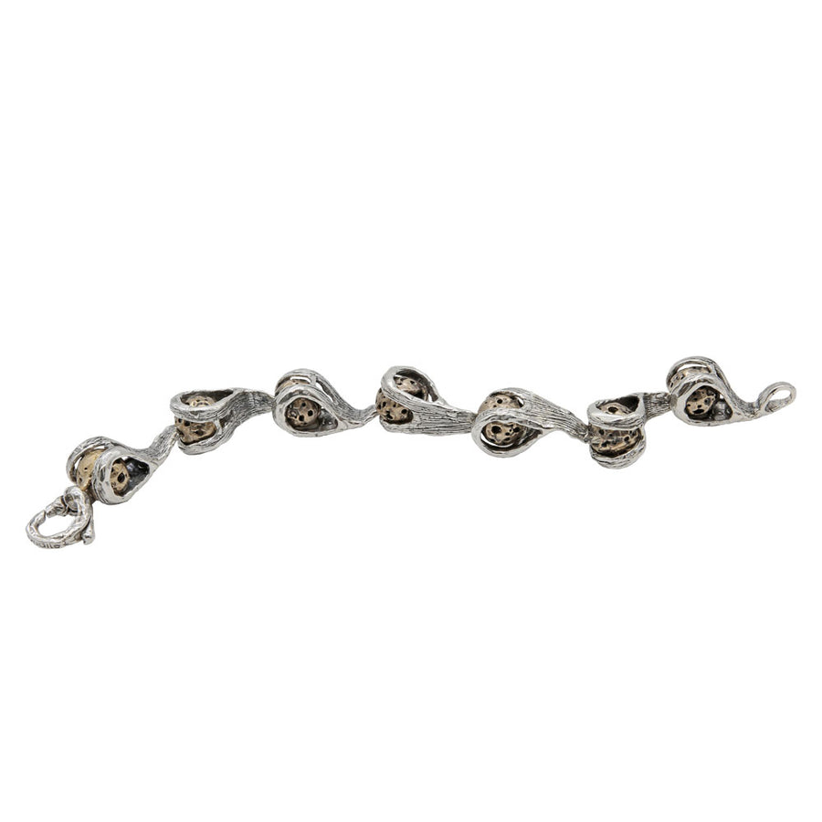 Bracciale snodato Galaxìas argento 925 e sfere bronzo - BA133