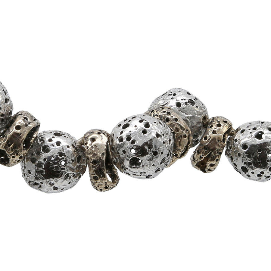 Bracciale snodato Galaxias sfere grandi argento 925 e bronzo -  BA136